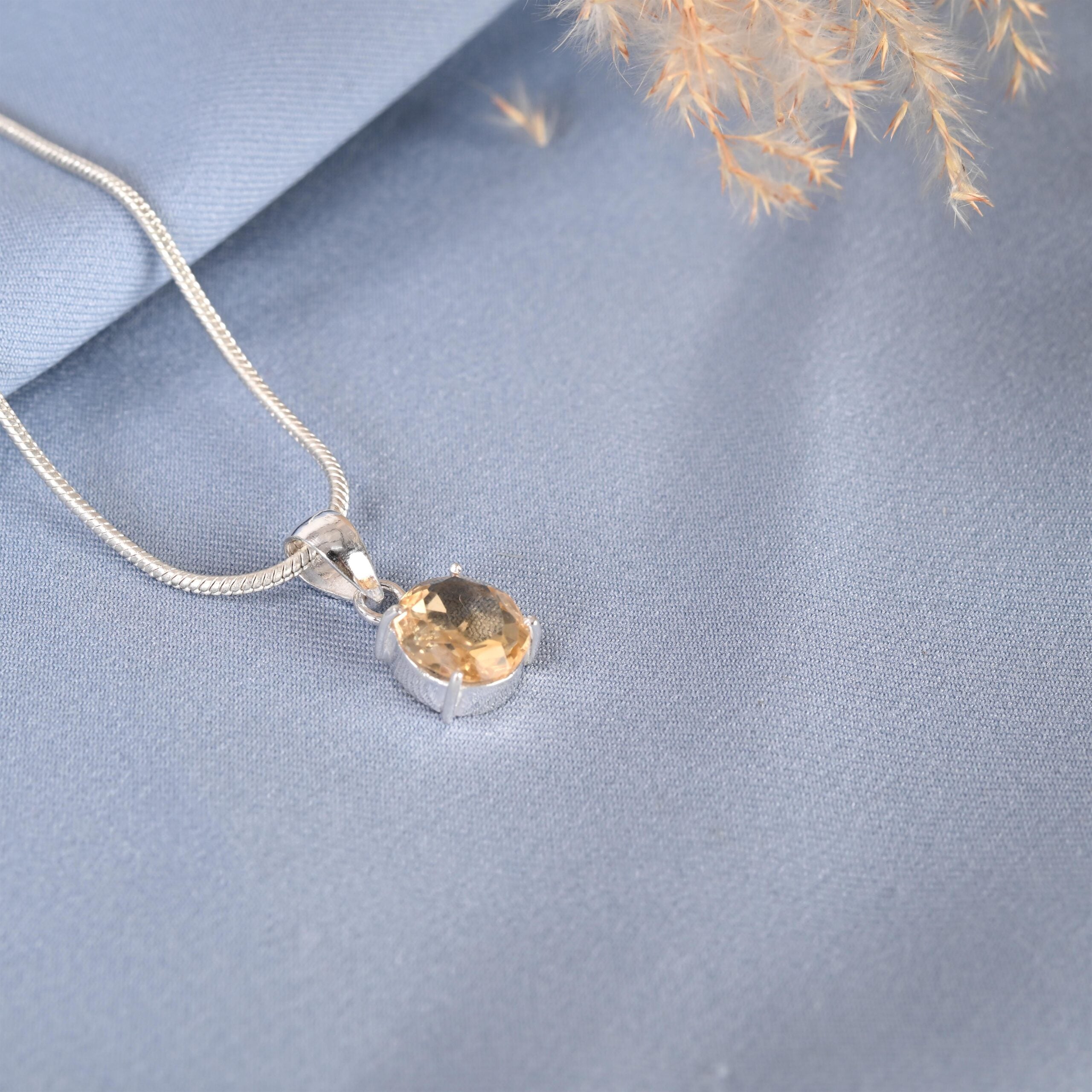 Oval Cut Citrine Pendant